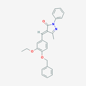 molecular formula C26H24N2O3 B333483 (4E)-4-[4-(benzyloxy)-3-ethoxybenzylidene]-5-methyl-2-phenyl-2,4-dihydro-3H-pyrazol-3-one 