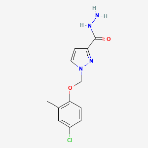 molecular formula C12H13ClN4O2 B3334834 1-((4-Chloro-2-methylphenoxy)methyl)-1H-pyrazole-3-carbohydrazide CAS No. 1004194-00-6