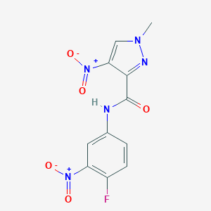 molecular formula C11H8FN5O5 B333484 N-{4-fluoro-3-nitrophenyl}-4-nitro-1-methyl-1H-pyrazole-3-carboxamide 