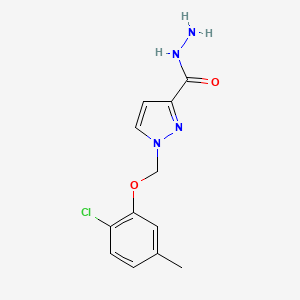 molecular formula C12H13ClN4O2 B3334842 1-((2-Chloro-5-methylphenoxy)methyl)-1H-pyrazole-3-carbohydrazide CAS No. 1004194-01-7