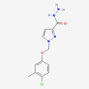 molecular formula C12H13ClN4O2 B3334849 1-((4-Chloro-3-methylphenoxy)methyl)-1H-pyrazole-3-carbohydrazide CAS No. 1004194-03-9