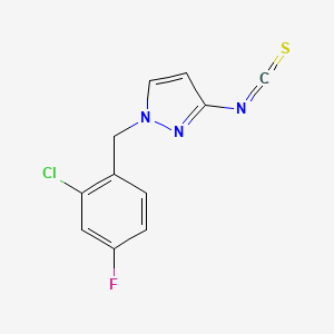 molecular formula C11H7ClFN3S B3334868 1-(2-Chloro-4-fluoro-benzyl)-3-isothiocyanato-1H-pyrazole CAS No. 1004194-41-5