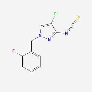 molecular formula C11H7ClFN3S B3334880 4-Chloro-1-(2-fluoro-benzyl)-3-isothiocyanato-1H-pyrazole CAS No. 1004194-50-6
