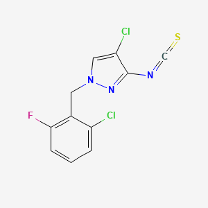 molecular formula C11H6Cl2FN3S B3334885 4-Chloro-1-(2-chloro-6-fluoro-benzyl)-3-isothiocyanato-1H-pyrazole CAS No. 1004194-52-8