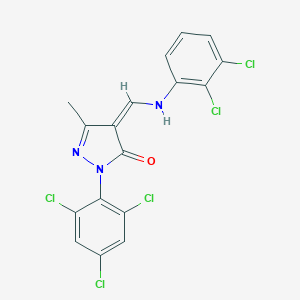 molecular formula C17H10Cl5N3O B333489 (4Z)-4-[(2,3-dichloroanilino)methylidene]-5-methyl-2-(2,4,6-trichlorophenyl)pyrazol-3-one 