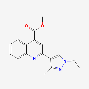 molecular formula C17H17N3O2 B3334916 methyl 2-(1-ethyl-3-methyl-1H-pyrazol-4-yl)quinoline-4-carboxylate CAS No. 1004644-10-3