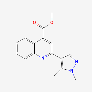 molecular formula C16H15N3O2 B3334919 methyl 2-(1,5-dimethyl-1H-pyrazol-4-yl)quinoline-4-carboxylate CAS No. 1004644-17-0