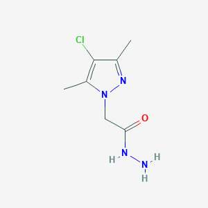 molecular formula C7H11ClN4O B3334923 2-(4-chloro-3,5-dimethyl-1H-pyrazol-1-yl)acetohydrazide CAS No. 1004644-51-2