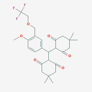 molecular formula C27H33F3O6 B333493 2-((4,4-Dimethyl-2,6-dioxocyclohexyl){4-methoxy-3-[(2,2,2-trifluoroethoxy)methyl]phenyl}methyl)-5,5-dimethyl-1,3-cyclohexanedione 