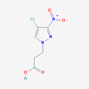 molecular formula C6H6ClN3O4 B3334933 3-(4-chloro-3-nitro-1H-pyrazol-1-yl)propanoic acid CAS No. 1004644-64-7