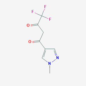 molecular formula C8H7F3N2O2 B3334955 4,4,4-三氟-1-(1-甲基-1H-吡唑-4-基)-丁烷-1,3-二酮 CAS No. 1005592-50-6