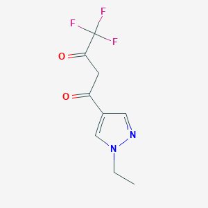 molecular formula C9H9F3N2O2 B3334969 1-(1-ethyl-1H-pyrazol-4-yl)-4,4,4-trifluorobutane-1,3-dione CAS No. 1005630-76-1