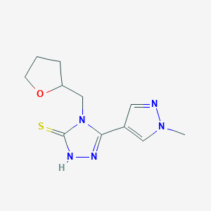 molecular formula C11H15N5OS B3334983 5-(1-Methyl-1H-pyrazol-4-yl)-4-((tetrahydrofuran-2-yl)methyl)-4H-1,2,4-triazole-3-thiol CAS No. 1005700-34-4