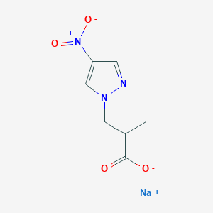 molecular formula C7H8N3NaO4 B3334995 sodium 2-methyl-3-(4-nitro-1H-pyrazol-1-yl)propanoate CAS No. 1006951-86-5