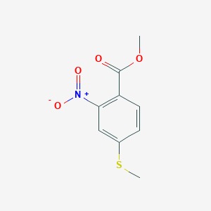 molecular formula C9H9NO4S B3335035 4-Methylsulfanyl-2-nitro-benzoic acid methyl ester CAS No. 102232-51-9