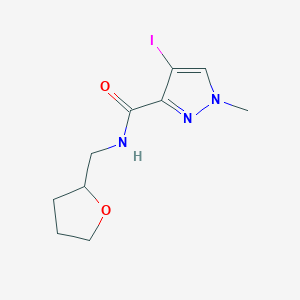 molecular formula C10H14IN3O2 B333504 4-iodo-1-methyl-N-(tetrahydro-2-furanylmethyl)-1H-pyrazole-3-carboxamide 