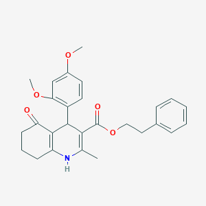molecular formula C27H29NO5 B333505 2-Phenylethyl 4-(2,4-dimethoxyphenyl)-2-methyl-5-oxo-1,4,5,6,7,8-hexahydroquinoline-3-carboxylate 