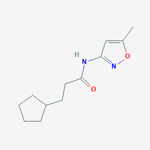 molecular formula C12H18N2O2 B333507 3-cyclopentyl-N-(5-methyl-3-isoxazolyl)propanamide 