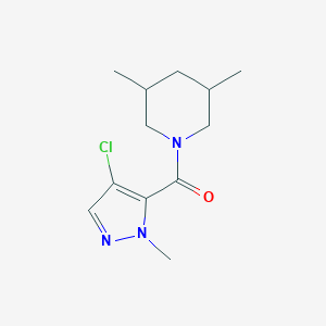 molecular formula C12H18ClN3O B333510 1-[(4-chloro-1-methyl-1H-pyrazol-5-yl)carbonyl]-3,5-dimethylpiperidine 
