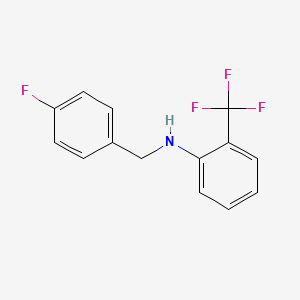 molecular formula C14H11F4N B3335137 N-(4-Fluorobenzyl)-2-(trifluoromethyl)aniline CAS No. 1041583-33-8