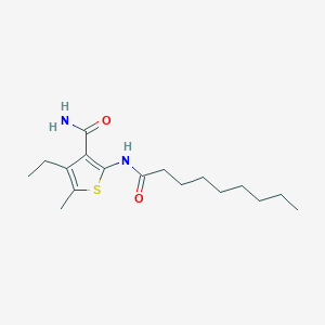 molecular formula C17H28N2O2S B333520 4-Ethyl-5-methyl-2-(nonanoylamino)-3-thiophenecarboxamide 