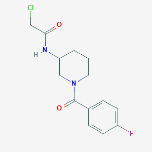 molecular formula C14H16ClFN2O2 B3335272 2-Chloro-N-[1-(4-fluoro-benzoyl)-piperidin-3-yl]-acetamide CAS No. 1146080-30-9