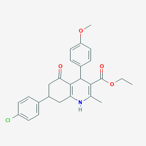 molecular formula C26H26ClNO4 B333528 Ethyl 7-(4-chlorophenyl)-4-(4-methoxyphenyl)-2-methyl-5-oxo-1,4,5,6,7,8-hexahydro-3-quinolinecarboxylate 