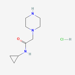 molecular formula C9H18ClN3O B3335289 N-Cyclopropyl-2-(1-piperazinyl)acetamide hydrochloride CAS No. 1158311-78-4