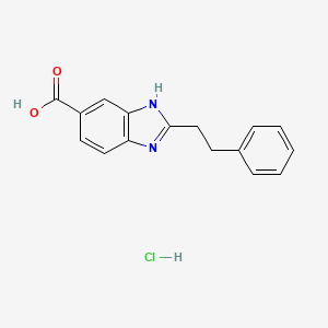 molecular formula C16H15ClN2O2 B3335295 2-Phenethyl-1H-benzoimidazole-5-carboxylic acid hydrochloride CAS No. 1158394-47-8