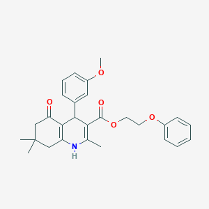 2-Phenoxyethyl 4-(3-methoxyphenyl)-2,7,7-trimethyl-5-oxo-1,4,5,6,7,8-hexahydro-3-quinolinecarboxylate