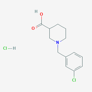 molecular formula C13H17Cl2NO2 B3335337 1-[(3-Chlorophenyl)methyl]piperidine-3-carboxylic acid hydrochloride CAS No. 1185356-93-7