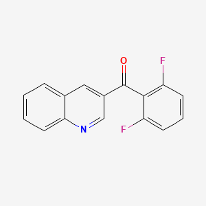 molecular formula C16H9F2NO B3335376 3-(2,6-二氟苯甲酰基)喹啉 CAS No. 1187167-19-6