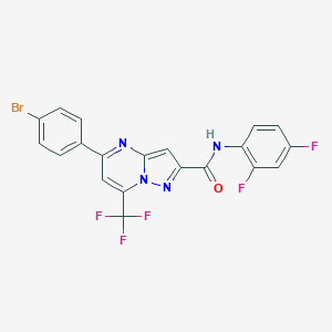 molecular formula C20H10BrF5N4O B333540 5-(4-bromophenyl)-N-(2,4-difluorophenyl)-7-(trifluoromethyl)pyrazolo[1,5-a]pyrimidine-2-carboxamide 