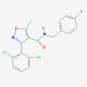 molecular formula C18H13Cl2FN2O2 B333543 3-(2,6-dichlorophenyl)-N-(4-fluorobenzyl)-5-methyl-4-isoxazolecarboxamide 