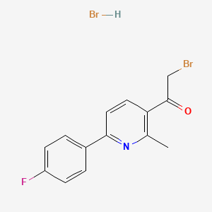 molecular formula C14H12Br2FNO B3335435 2-Bromo-1-[6-(4-fluoro-phenyl)-2-methylpyridin-3-yl]ethanone hydrobromide CAS No. 1208076-07-6