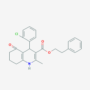 molecular formula C25H24ClNO3 B333548 2-Phenylethyl 4-(2-chlorophenyl)-2-methyl-5-oxo-1,4,5,6,7,8-hexahydroquinoline-3-carboxylate 