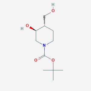 molecular formula C11H21NO4 B3335516 (3S,4S)-tert-Butyl 3-hydroxy-4-(hydroxymethyl)piperidine-1-carboxylate CAS No. 1260593-54-1