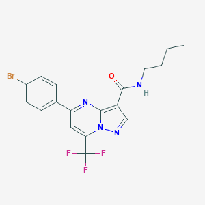 molecular formula C18H16BrF3N4O B333557 5-(4-bromophenyl)-N-butyl-7-(trifluoromethyl)pyrazolo[1,5-a]pyrimidine-3-carboxamide 