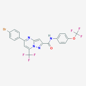 molecular formula C21H11BrF6N4O2 B333558 5-(4-bromophenyl)-N-[4-(trifluoromethoxy)phenyl]-7-(trifluoromethyl)pyrazolo[1,5-a]pyrimidine-2-carboxamide 