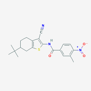 molecular formula C21H23N3O3S B333560 N-(6-tert-butyl-3-cyano-4,5,6,7-tetrahydro-1-benzothiophen-2-yl)-3-methyl-4-nitrobenzamide 