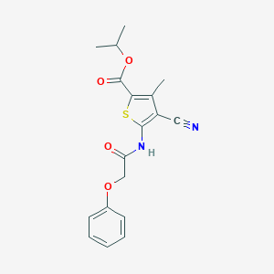 molecular formula C18H18N2O4S B333562 Isopropyl 4-cyano-3-methyl-5-[(phenoxyacetyl)amino]-2-thiophenecarboxylate 
