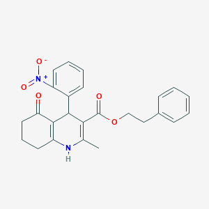 molecular formula C25H24N2O5 B333569 phenethyl 2-methyl-4-(2-nitrophenyl)-5-oxo-4,6,7,8-tetrahydro-1H-quinoline-3-carboxylate 