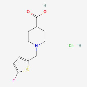 molecular formula C11H15ClFNO2S B3335695 1-((5-Fluorothiophen-2-yl)methyl)piperidine-4-carboxylic acid hydrochloride CAS No. 1349715-59-8