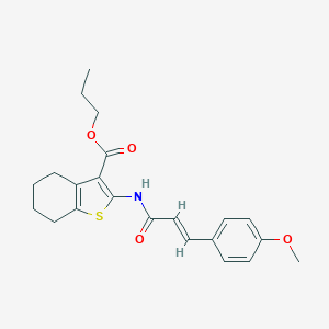 molecular formula C22H25NO4S B333570 Propyl 2-{[3-(4-methoxyphenyl)acryloyl]amino}-4,5,6,7-tetrahydro-1-benzothiophene-3-carboxylate 