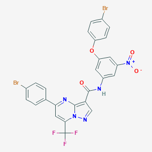 molecular formula C26H14Br2F3N5O4 B333571 N-{3-(4-bromophenoxy)-5-nitrophenyl}-5-(4-bromophenyl)-7-(trifluoromethyl)pyrazolo[1,5-a]pyrimidine-3-carboxamide 