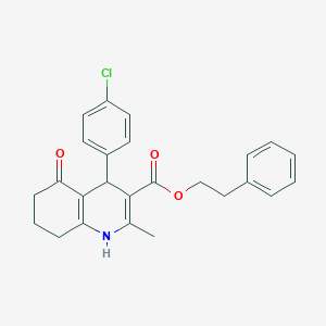 molecular formula C25H24ClNO3 B333572 2-Phenylethyl 4-(4-chlorophenyl)-2-methyl-5-oxo-1,4,5,6,7,8-hexahydroquinoline-3-carboxylate 
