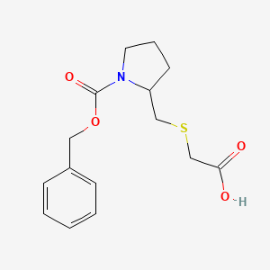 2-Carboxymethylsulfanylmethyl-pyrrolidine-1-carboxylic acid benzyl ester