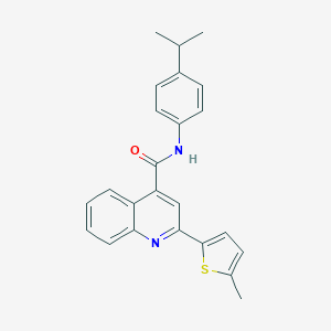 molecular formula C24H22N2OS B333576 N-(4-isopropylphenyl)-2-(5-methyl-2-thienyl)-4-quinolinecarboxamide 