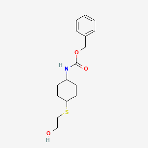 molecular formula C16H23NO3S B3335771 [4-(2-Hydroxy-ethylsulfanyl)-cyclohexyl]-carbamic acid benzyl ester CAS No. 1353976-55-2