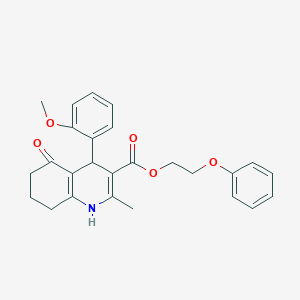 molecular formula C26H27NO5 B333578 2-Phenoxyethyl 4-(2-methoxyphenyl)-2-methyl-5-oxo-1,4,5,6,7,8-hexahydroquinoline-3-carboxylate 